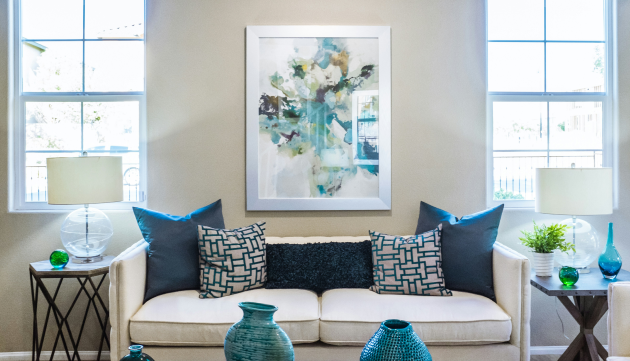 Interior design modern blues